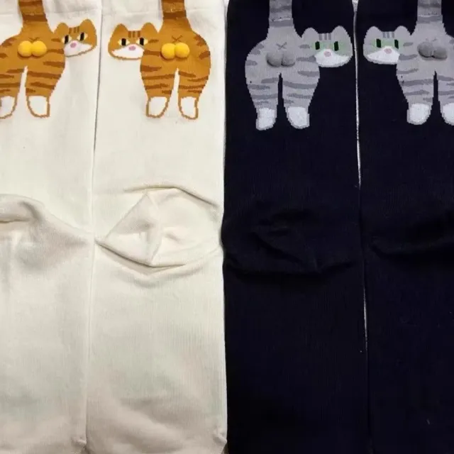 Calcetines divertidos de gato culón