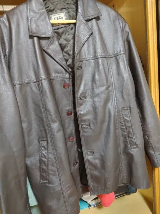 Chaqueta de piel F&Co marrón