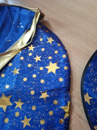 Disfraz Mago/Bruja: Capa y Gorro Estrellas