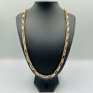 CADENA FORZADA GRECA MEDUSA BICOLOR.ORO 18K.