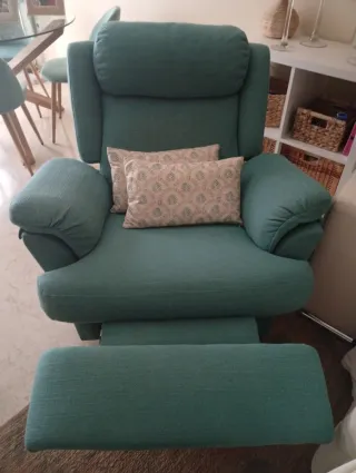 Sillón relax tela verde