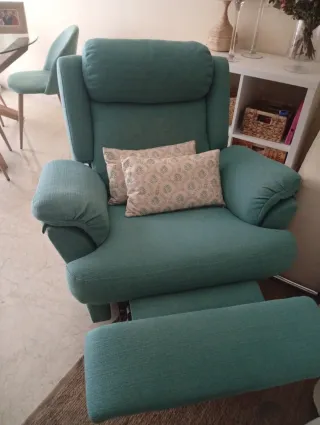 Sillón relax tela verde