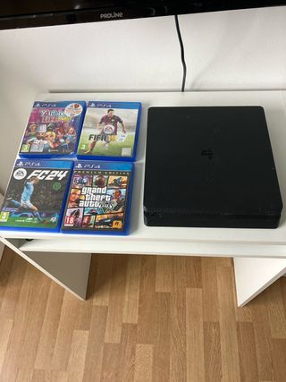 PS4 Slim 500GB + 4 Juegos (sin mando)