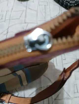 Bolso mujer Gate rayas beige y azul