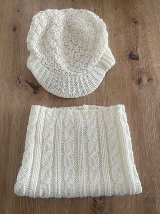 Conjunto de gorra y braga de punto
