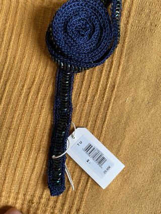 Fular Nicoli azul con abalorios