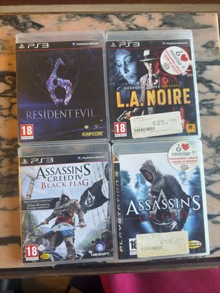 Lote 4 Juegos PS3: Resident Evil, L.A. Noire