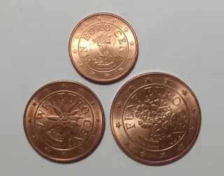 Tris Monete Euro Cent 1-2-5 Austria 2024