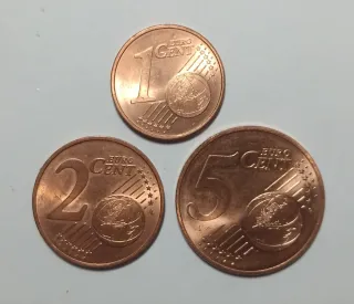 Tris Monete Euro Cent 1-2-5 Austria 2024