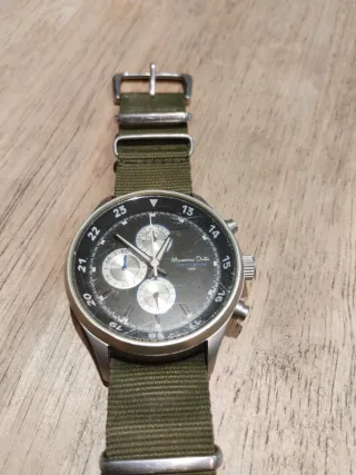 Reloj Massimo Dutti Cronógrafo Verde Militar