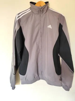 Chaqueta Adidas Vintage Gris y Negra