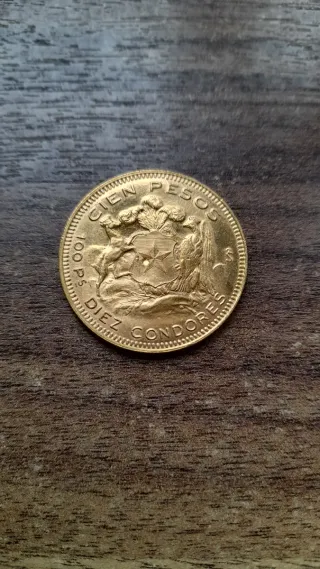Moneda de Oro 100 pesos Chile 1951