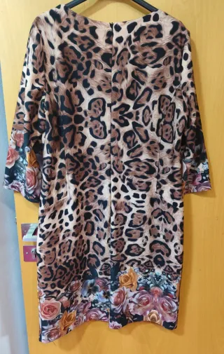 Vestido Talla 48 Leopardo y Flores de mucha calida