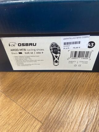 Zapatillas Osbru Ciclismo MTB Negras talla 43