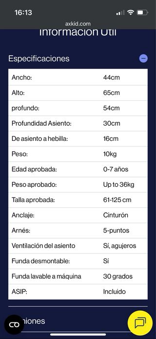 Silla de coche contramarcha AXKID Minikid 3