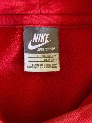 Sudadera Nike Roja Talla 13 años