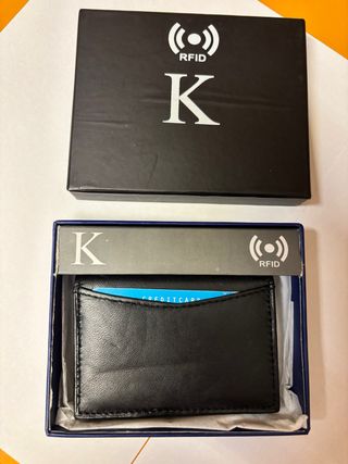 Cartera RFID de piel negra