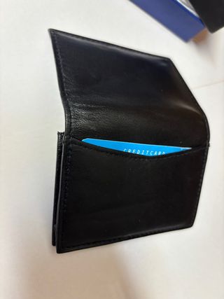 Cartera RFID de piel negra
