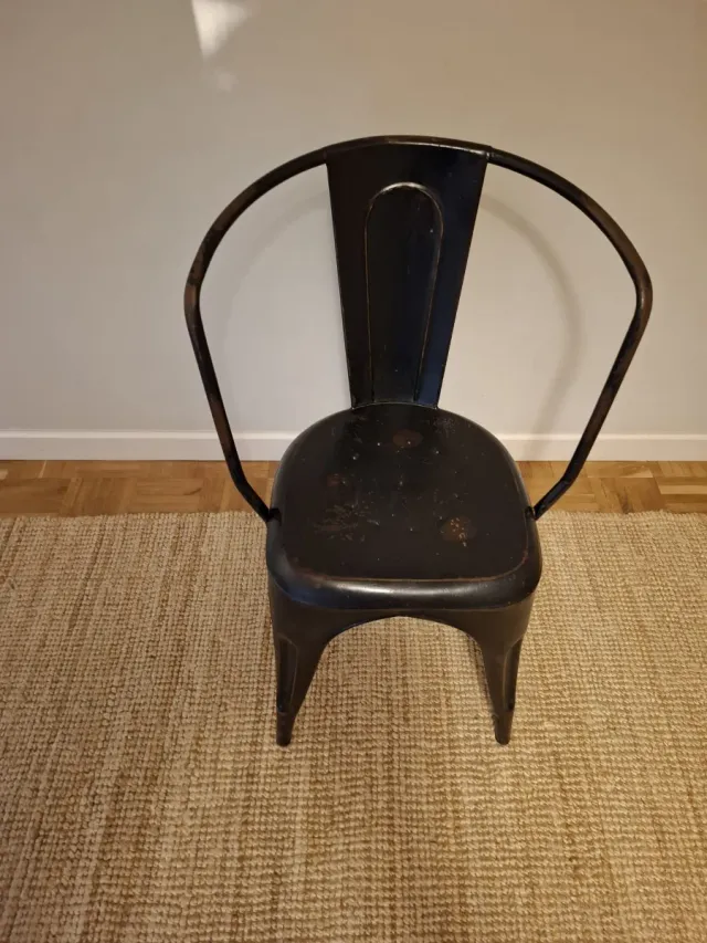 Silla industrial negra metal