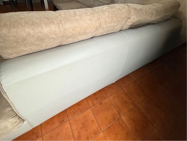 Divano letto angolare marrone/beige