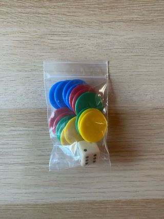 Accesorios Parchís Gigante: Fichas y Dado