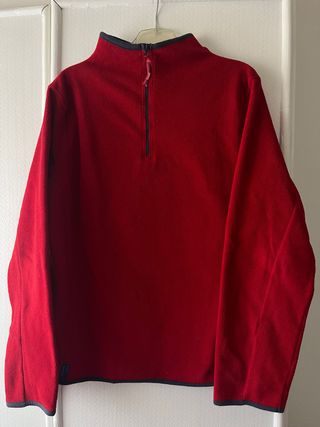 Forro polar mujer cremallera roja en cuello