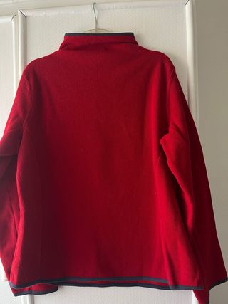 Forro polar mujer cremallera roja en cuello