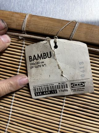 Estor enrollable bambú Ikea 100x180