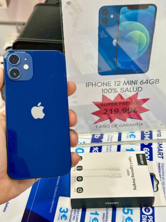 IPHONE 12 MINI AZUL 64GB 100% SALUD