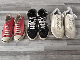 Lote 3 pares zapatillas 39 Converse, Puma, Vans