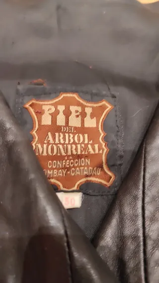 Cazadora cuero vintage negra