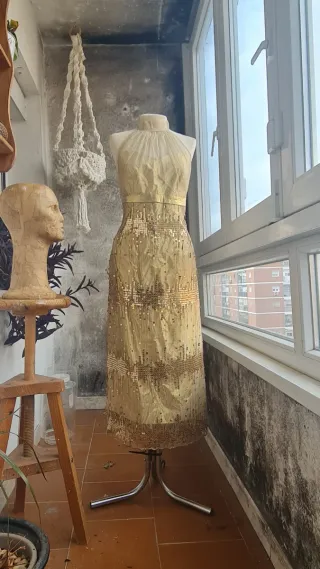 Vestido Fiesta Dorado Fin de Año