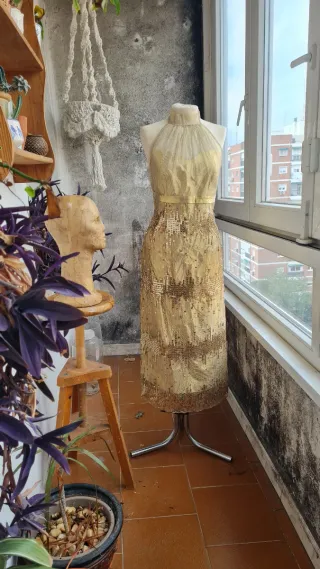 Vestido Fiesta Dorado Fin de Año