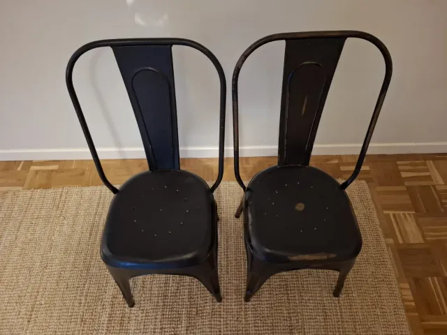 Juego 2 Sillas Metálicas Negras