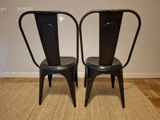 Juego 2 Sillas Metálicas Negras