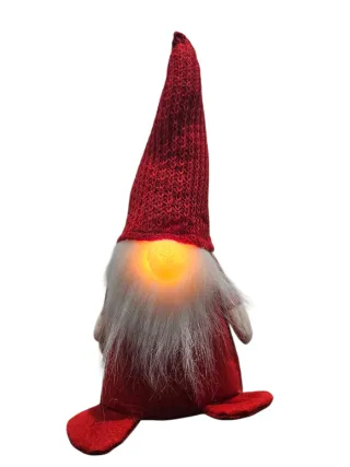 Gnomo fermaporta rosso con luce