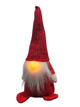 Gnomo fermaporta rosso con luce