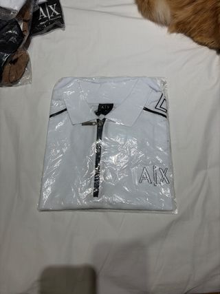 Camiseta Armani Exchange Caballero Blanca Cremalle
