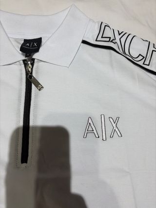 Camiseta Armani Exchange Caballero Blanca Cremalle