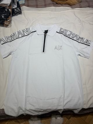 Camiseta Armani Exchange Caballero Blanca Cremalle