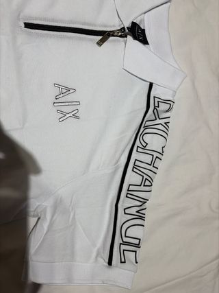 Camiseta Armani Exchange Caballero Blanca Cremalle