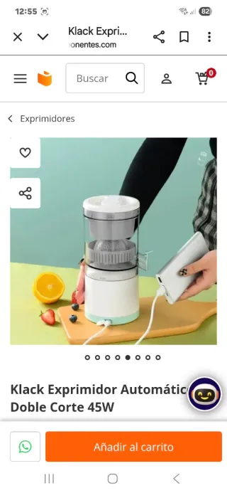 Exprimidor Klack Automático Doble Corte 45W