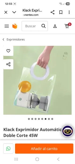 Exprimidor Klack Automático Doble Corte 45W