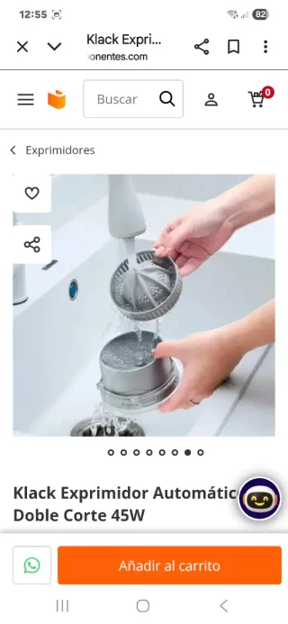 Exprimidor Klack Automático Doble Corte 45W