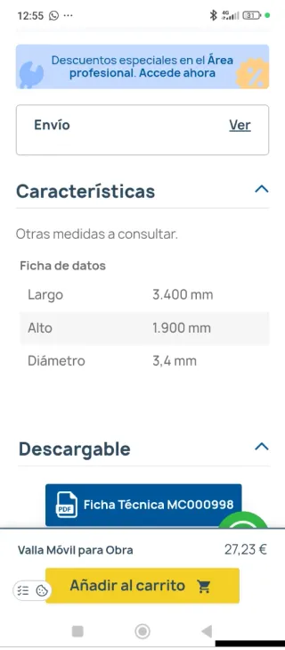 Vallas de obra y pesas