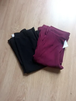 Lote 2 Pantalones Mujer Negro y burdeos XS