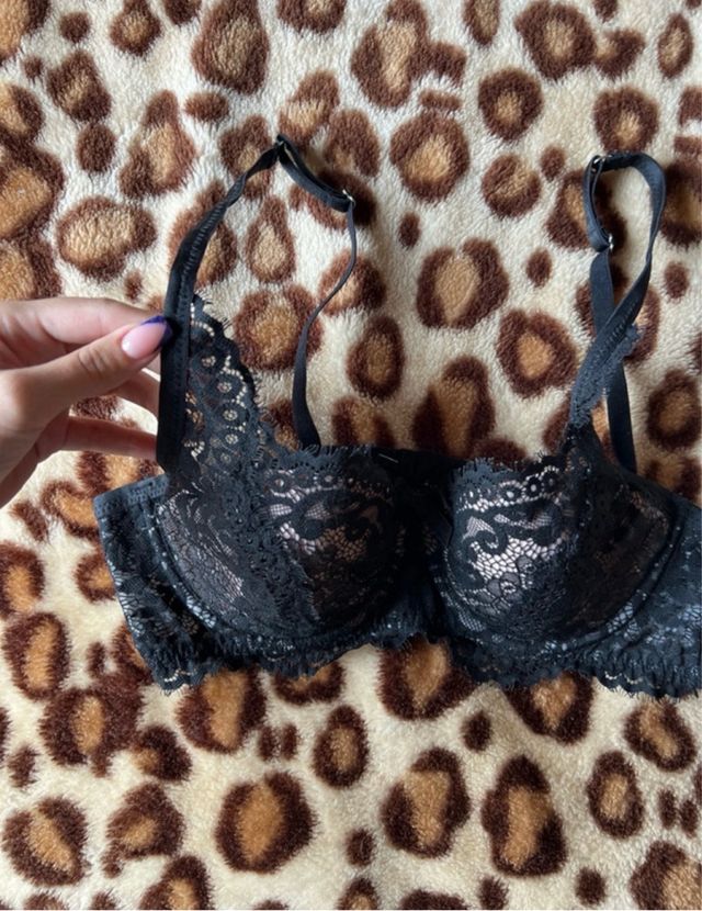 Sujetador de encaje negro