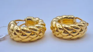 Pendientes aro 18 quilates