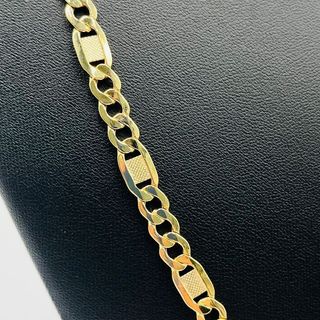 CADENA FIGARO LABRADA 3x1. ORO 18K