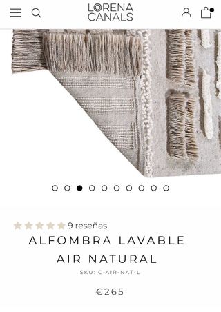 Alfombra lavable beige y blanca